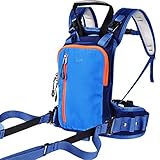 QOGIR Ski und Snowboardgurt f¡§1r Kinder: Sicheres Skifahren Lernen und Ihrem Kind die Geschwindigkeitskontrolle beim Skifahren beibringen, Skigurttrainer mit Mini-Rucksack und einziehbarer Leine
