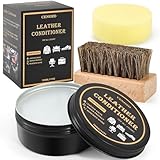 Lederpflege mit Rosshaarbürste,Farblos,100ml Lederpolitur Premium Wasserdichte Formel zum Erweichen und Glänzen für Lederpflege Ledercouch,Lederschuhe Pflege,Kunstleder,Sattelseife für jede Farbe