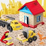 sikmcle Kinetischer Sand für Kinder Bauhütte Set mit Spielsand,Kinetischer Sand set junge für Kleinkinder, magischer sand Spielzeug ab 3 Jahren, Förderung der Feinmotorik & Kreativität