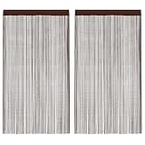 UMOLAMARY Fadenvorhänge 2 STK. 100 x 250 cm Braun,Schmückende Fadenvorhänge: Vielseitig nutzbar als Türvorhang, Fenstervorhang und mehr Fensterdekoration /