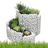 bellissa – Gabionen Kräuterspirale verzinkt 200x150x80cm - Kräuterschnecke Bausatz - Hochbeet Pflanzring für Kräuter & Gemüse mit Trennfolie - Witterungsbeständig & langlebig - Für Garten & Terrasse