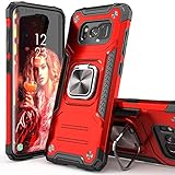 IDYStar Galaxy S8 Hülle, Hybrid Drop Test Cover mit Kartenhalterung Kickstand Slim Fit Schutzhülle für Samsung Galaxy S8, Rot