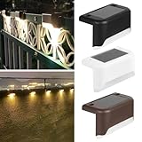 4 Stück Solar-Leuchten für den Außenbereich, LED-Solar-Terrassenleuchten, wasserdichte LED-Solar-Stufenlichter, betriebene Treppenlichter, Solar-Stufenlichter für Außentreppen, Stufen, Zaun, Hof