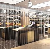 MaiBuL LNNW PVC Streifenvorhang PVC-Streifenvorhang, Türvorhang aus transparentem Kunststoff, umweltfreundliche Wärmeisolierung, Stärke 2 mm Für Lager Garagentor Gefrierschrank Eingang(1.65x2.4m)