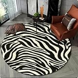 Bereich Teppich runder Teppichteppich 3D Buntes Zebra -Streifen für Wohnzimmer Schlafzimmer Bodenmattenmuster Muster