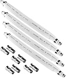 POPPSTAR 4x 21,5cm SAT Fensterdurchführung (2 mm Fensterdurchführung SAT Kabel flach), 8x F-Stecker (4x auf Antennenstecker, 4x auf Antennenbuchse), weiß
