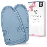 2 Stück Exfoliating Gloves, Peeling Handschuh, Body scrub Peelinghandschuh, Doppelseitig Premium Peelinghandschuh für Gesicht und Körper,Peeling Badehandschuhe mit Daumenlöchern(Grau)