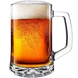 KONZEPT Bierkrug 0,5 Liter – Biergläser mit Henkel, schweres Bierglas mit verstärktem Boden, spülmaschinenfest