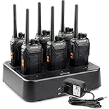 Retevis RT27 Funkgerät, PMR Funkgeräte Set Lizenzfrei, Funkgeräte mit 6 Fach Ladegerät, 16 Kanäle CTCSS/DCS VOX, Walkie Talkie für Baustelle, Sicherheitsdienst, Logistikunternehmen (6 Stück, Schwarz)