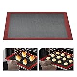 KitchenRaku 29.5x42cm Rechteckig Backmatte aus Silikon,Antihaftbeschichtung Silikon Backmatte Dauerbackfolie Wiederverwendbar Backfolie Silikonmatte BPA frei (Brillantes Schwarz, 30x40cm)