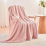 Wajade Kuscheldecke Flauschig Kunstfelldecke Decke Sofa Waffel Sofaüberwurf warm Sofadecke Comfort Couchdecke weiche Wohndecke für Couch und Bett 127 x 178 cm Pink