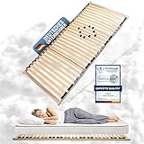 Coemo Stabiler 7-Zonen Lattenrost Basic | Lattenrahmen starr 90 x 200 cm | 28 Leisten | Duo-Kappen | Härtegrad-Regulierung 5-Fach einstellbar | Bettrahmen Buche Rahmen | Made in Europe