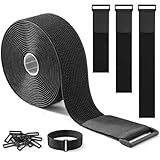 Trilancer 5 cm x 5 m Robustes Klettband mit 15 Schnallen – Verstellbar, auf Maß Zuschneidbar und Wiederverwendbar, Ideal für Kabel, Schläuche, Rohre und Mehr