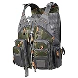 PELLOR Angel Westen, Herren Outdoor Freizeit Atmungsaktiv Weste Freizeitweste mit Vielen Taschen für Bauernhöfe Jagd Angeln