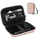 ProCase Externe Festplattentasche Case 6,35cm 2,5 Zoll Eva Universal Elektronik Powerbank Tasche Schutzhülle Kabeltasche Reise Organizer für wd My Passport Mobile, Zubehör, Kabel, HDD, SSD -Roségold