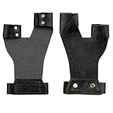 KXAOXGRC Bogenschießen Schutzhandschuh, Bogenschießhandschuhe for Linkshänder, Sportschutz for Erwachsene und Anfänger(Black)