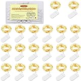 LED Lichterkette Batterie, 20 Stück 1M 10 LEDs Kupfer Drahtlichterkette für Garten, Weihnachten, Halloween, Zimmer, Innen DIY Hochzeit, Valentinstag, Beleuchtung Deko, Warmweiß