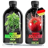 HOMEGROW24 Tomaten Dünger Duo - WACHSTUM und BOOSTER Tomatendünger, je 250 ml, Dünger Set geeignet für Indoor, Outdoor & Autoflower und Growbox