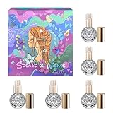 Body Mist Set für Mädchen 'Scents of Wishes' – 5 Diamantförmige Glasflakons mit Gold-Veredelung; 5 Exquisite Düfte: Pfirsich, Orange, Ananas, Erdbeere, Jasmin; Duft-Erlebnis im edlen Design