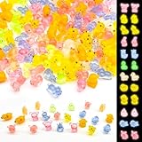100 Stück Mini Harz Tiere, 10 Verschiedene Mini Leuchtende Figuren, Bunte Kleine Miniatur Klein Figuren für Dekoration von Garten, Landschaft, Puppenhaus und Aquarium