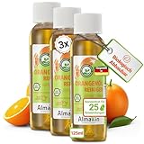 AlmaWin® Orangenölreiniger ÖKO 3x125ml ideal als starker Allesreiniger & Fettlöser – Veganes Orangenreiniger Konzentrat in recycelter Flasche – Orangenöl Reiniger