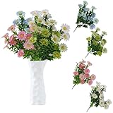 astylishome Künstliche Blumen für den Außenbereich, 60 Stück, künstliche Gänseblümchen, für Hochzeit, Party, Blumensträuße, Dekoration, fühlen sich echt an, DIY Haus Garten 2013