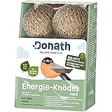 Donath Energie-Knödel Hanf im Bio-Netz - Meisenknödel im Bio-Netz - 100g je Knödel - Extraportion Hanfsamen - wertvolles Ganzjahres Wildvogelfutter - unsere Manufaktur in Süddeutschland - 6er Karton