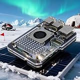 Tragbares 5-lagiges Acrylgehäuse für Raspberry Pi 5 bietet Kompatibilität mit aktiven Kühlkomponenten und einfachem Zugang (blau)