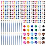 22-teiliges Mini-Acrylfarben-Set, 12 Farben, Acrylfarbstreifen für Kinder und Erwachsene, Bastelfarbe, 308-teiliges Kinderfarben-Set, Behälterstreifen, Aufbewahrung, perfekt für Zuhause, Geburtstag,