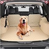 Hppbody Hundegitter Auto für den Kofferraum, Fahrzeug Sicherheitsnetz für Hunde, Universal Autoschutzgitter Trenngitter mit 4 Haken, Schutzgitter für SUV, Haustier Rückhaltenetz, Schwarz, 120x70cm