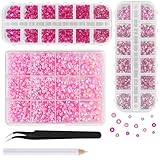 ASTARON Rosa Harz Strasssteine zum Basteln, 2mm-6mm Gemischte Flatback Edelsteine Gems Jelly AB Bedazzling Diamanten für Bastelarbeiten, Nägel, Becher, Tassen Dekoration
