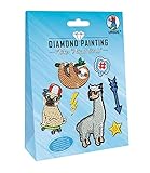 Ursus 43500005 - Diamond Painting Animal, Stickern mit funkelnden Diamanten, Set mit 2 Stickerbögen in verschiedenen Designs, Diamantensteine, Picker, Wachs und Schale, inklusive Anleitung
