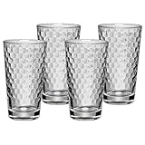 WMF CoffeeTime Longdrinkgläser Set 4-teilig, Gläser 275ml mit Wabenmuster, Latte Macchiato, Cocktail, hitzebeständiges Kristallglas, spülmaschinengeeignet