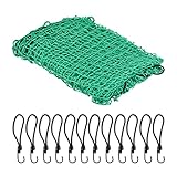 Relaxdays Anhängernetz 3 x 4 m, mit 12 Haken, Eckmarkierungen, Gummiseil, Anhänger Ladungssicherung, Abdecknetz, grün
