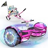 EVERCROSS 6,5' Hoverboards mit Sitz, Self Balance Scooter mit Bluetooth & LED, Hover Board mit Hoverkart mit 4Ah Batterie für Kinder Jügen Erwachsen