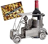 BRUBAKER Wein Flaschenhalter Golfer in einem Golfcart - Metall Skulptur - Geschenk mit Geschenkkarte