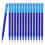 Litimkat 14 teiliges Set Ersatzmine 0,7mm，blau Kompatibel mit PIlot Frixion，Gute Preis/Leistung Tintenroller radierbar，thermosensitive Tinte, austauschbare Mine