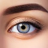 Aricona Farbige Kontaktlinsen mit Stärke, Blau, -1,00 Dioptrien, Brillante Augenfarbe & klare Sicht mit den natürlichen Farblinsen für Brillenträger mit Premium Hydrogel
