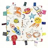 G-Tree Bunte Taggy Sicherheit Decke, Soft-Touch-Komfort-Decke mit Tag für Neugeborene und Baby-Jungen, Plüschtiere - Gelb