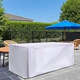 AUWUUA Abdeckung Gartenmöbel Winterfest 200x100x75cm/LxWxH Wasserdicht Schutzhülle Gartenmöbel Tisch, Rechteckig Anti-UV Reißfest 420D -Oxford Gewebe Abdeckplane für Loungemöbel Sitzgruppe, Silbe