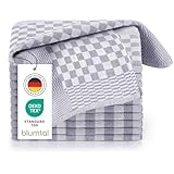 Blumtal Geschirrtücher Baumwolle 50x70 cm im 10er Set - Oeko-TEX zertifizierte Küchentücher - extrem saugstarke Geschirrhandtücher - Kitchen Towels waschbar bis 95 °C - Geschirrtücher Grau-Weiß Karo