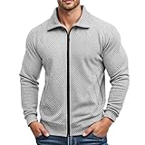 Gefomuofe Strickjacke Herren Reissverschluss Cardigan Stehkragen Strick Pullover Freizeit Jacke Softshelljacke Winterpullover Sport Kleidung Arbeitspullover