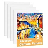 AWAMRWA Leinwand Zum Bemalen - Vorgespannte Leinwände für Acrylfarben 5 Stück 20x25cm Keilrahmen Leinwände Zum Malen Canvas Painting 3mm Starkem Malkarton Geeignet Für Acryl und Öl