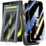 WSKEN für iPhone 16 Pro für Panzerglas Sichtschutz - [24 Degree Anti Spy][Auto Dust-Elimination] 9H Härte Privacy Schutzfolie Full Screen Displayschutz Folie,Anti Fingerabdruck,Bläschenfrei,2 Stück