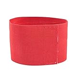 Dwawoo Kapitänsbinde, Fussball Armband Team Armbinde Outdoor Sports Gruppen Captain Armband 5 Farben Verstellbare Spielerbänder (Rot)