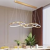 HGJHJJHK LED Pendellampe Modern Esstisch Hängelampe Dimmbar Esszimmerlampe mit Fernbedienung Hängelampe Höhenverstellbar Hängelampe Runde Ringe Design Wohnzimmerlampe (4-Ringe)