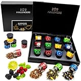 Hallingers Klassisches Tee-Set - 12 Sorten Tee Geschenkset, loser Tee in Schraubgläsern, Teesortiment als Tee Geschenk vegan (Set) - Ostergeschenke Osterkörbchen Ostereier & als Osterdeko | Genesung G
