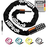 HiiPeak Fahrradschloss Hohe Sicherheit mit 5 stellige, Fahrradschloss Zahlenschloss 94cm/7mm, Schweres Zahlenschloss Fahrrad, Fahrradschlösser Diebstahlschutz Kettenschloss Fahrrad, Motorrad, Grill