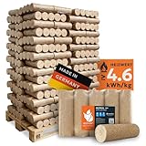 HEIZFUXX Holzbriketts Nestro XL Blue - Weichholzbriketts Palette 960 kg (96x10 kg) - Premium Briketts für Kamin, Heizkessel & Ofen - Hoher Heizwert, geringer Aschegehalt & maximale Energieausbeute