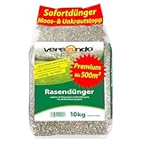 versando 10kg Rasendünger Sommer bis 500m²: verdrängt Moos und Unkraut für gesunden sattgrünen Rasen Sommerdünger mit Sofortwirkung - Premium Qualität